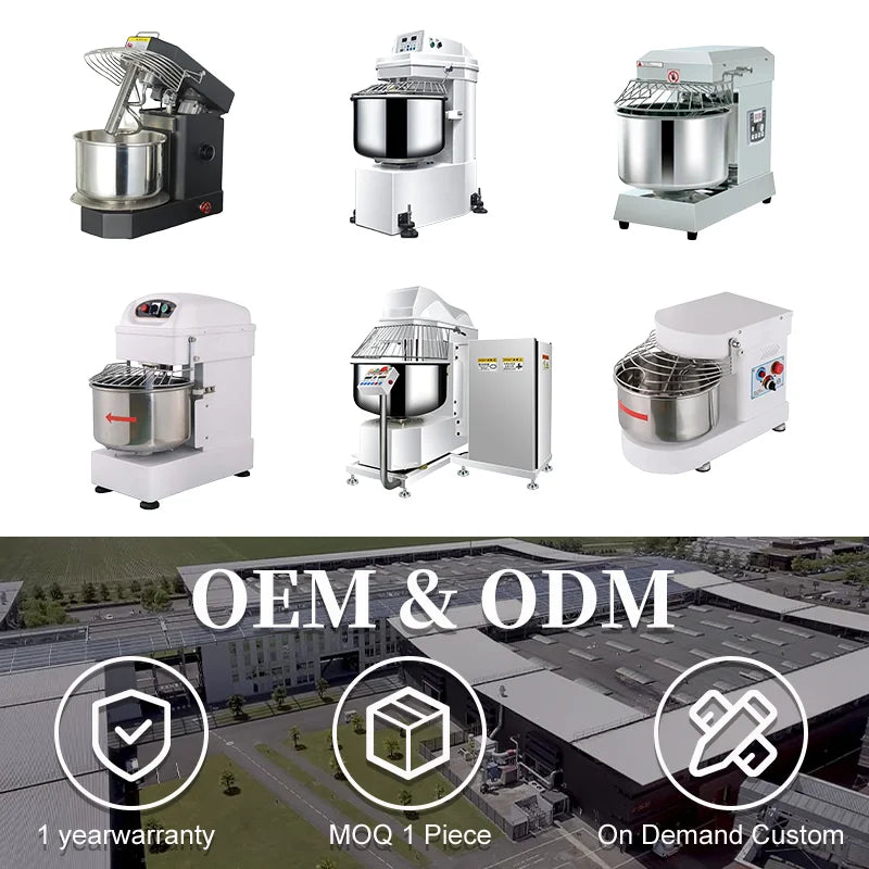 Professional Small Kitchen Flour Spiral Dough Mixer Good Price for  & Restaurants Food Mixers