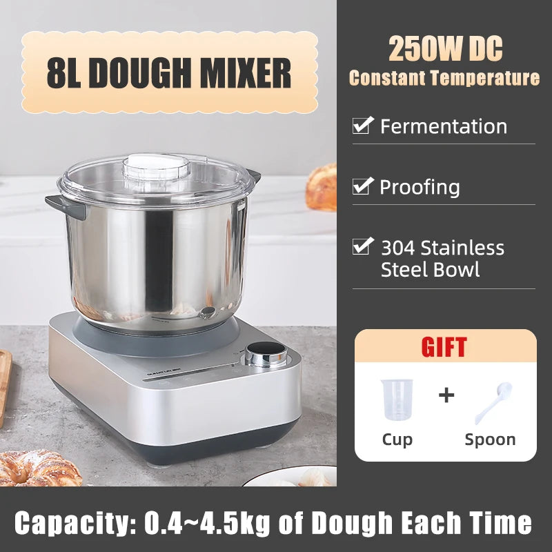 SUNATUR 5.5L/8L Electric Dough Mixer Kneader mixer Stand Mixer Dough Kneader Bread Maker for Baking