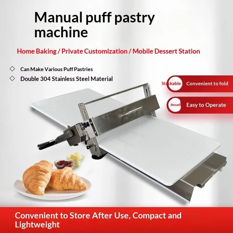 Mini Folding Portable Table Top Manual Pizza Dough Sheeter Roller Machine Croissant Bread Dough Sheeter Laminator Machine