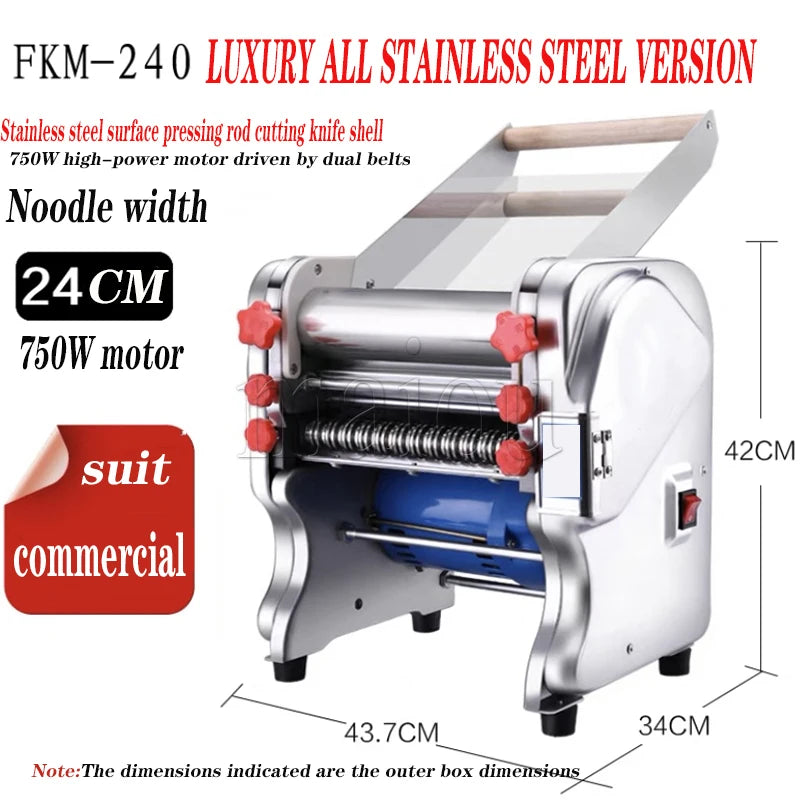 Electric Dough Sheeter For Household Stainless Steel Noodle Maker