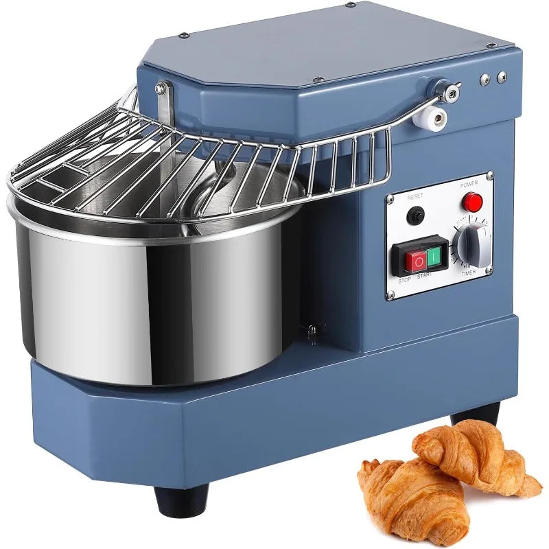 450W Dual Rotating Dough Kneading Machine with Security Shield & Timer Included, Baking Equipment for Restaurant Pizzeria