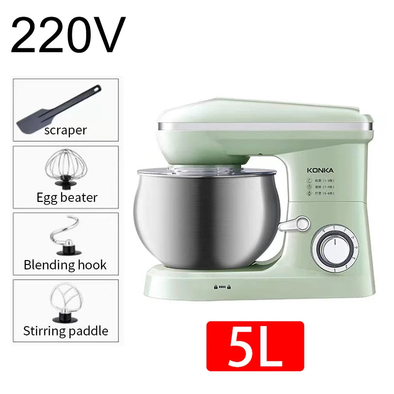 2026Multifunctional chef machine household 3-5 liter small dough kneading machine fully automatic household electric egg beater