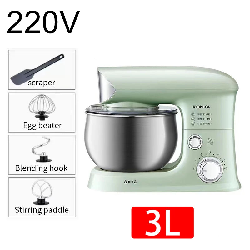2026Multifunctional chef machine household 3-5 liter small dough kneading machine fully automatic household electric egg beater