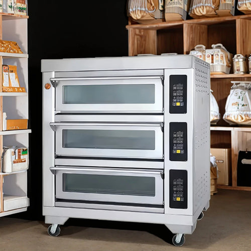 Commercial Bakery Equipment 1 2 3 Deck Oven For Baking Bread And Pizza Oven Machine