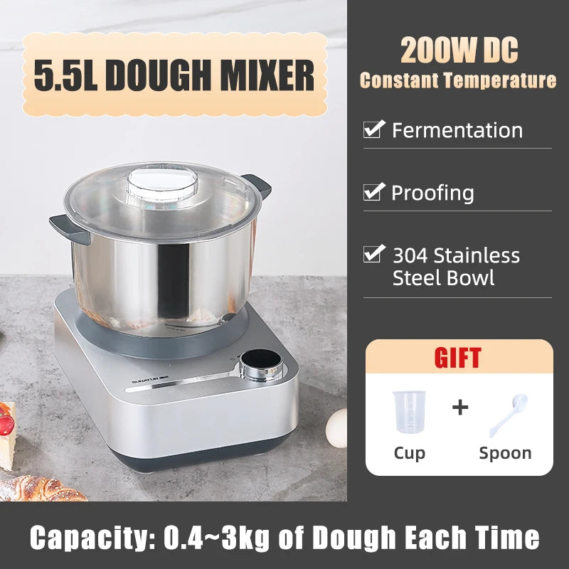 SUNATUR 5.5L/8L Electric Dough Mixer Kneader mixer Stand Mixer Dough Kneader Bread Maker for Baking
